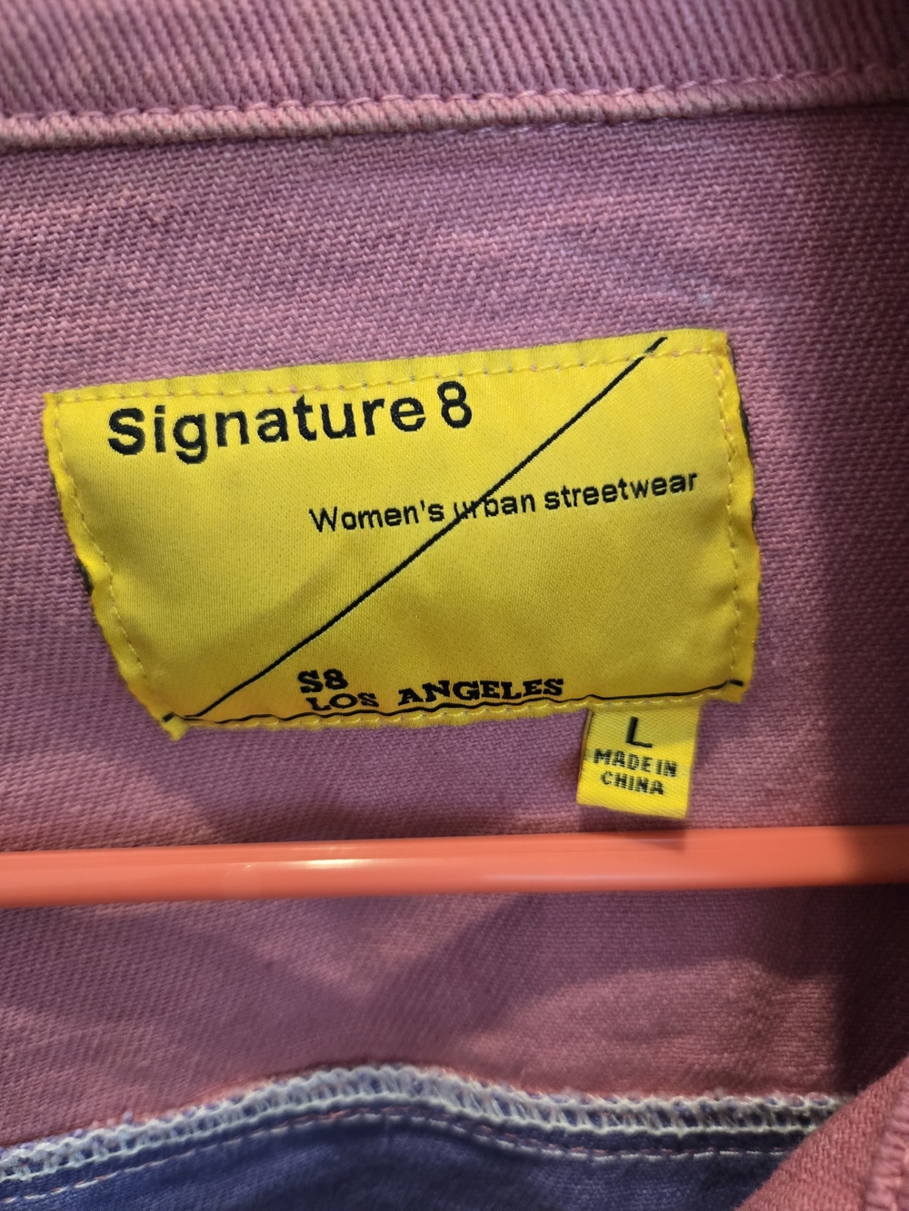 Signature8 Pink and Lavender Colorblock Denim Jacket - Picture 3 of 11